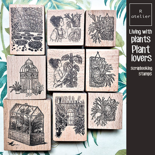 Plant Lovers Botanical Scrapbooking Wooden Stamp