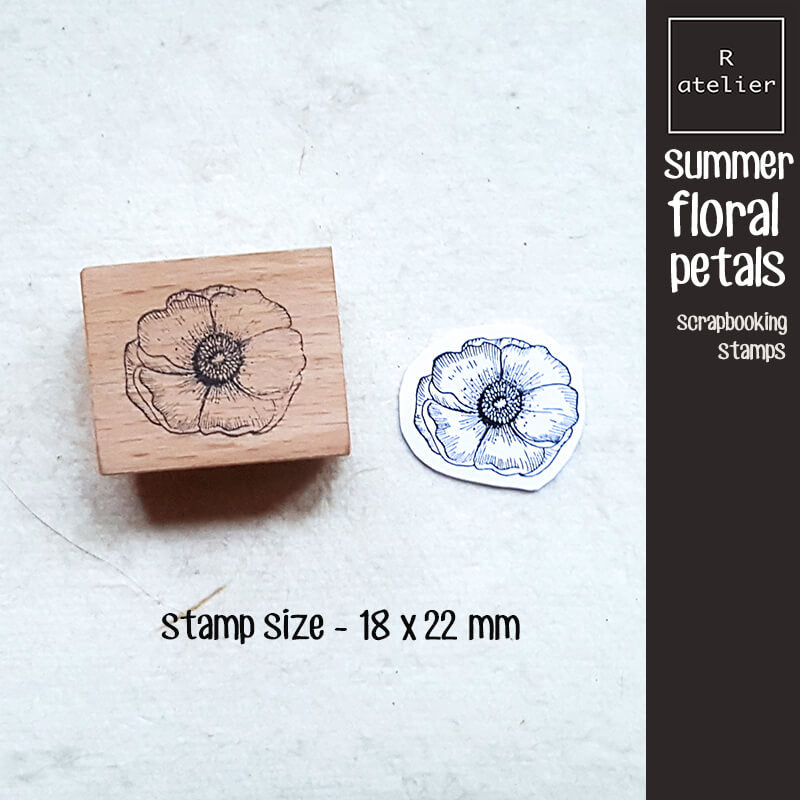 Summer Floral Flower Petals Scrapbooking Wooden Stamp