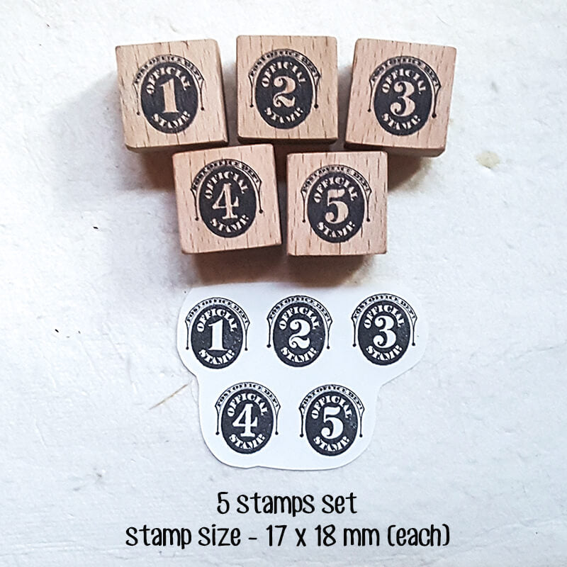 Numbers Numerals Postmarks Postal Ephemera Scrapbooking Wooden Stamp