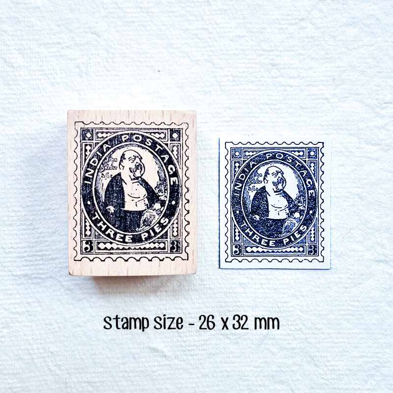 Whimsical Professor Gentleman Postage Stamps Scrapbooking Wooden Stamp