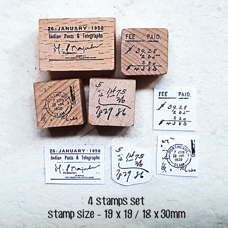 Postmarks Postal Ephemera Scrapbooking Wooden Stamp