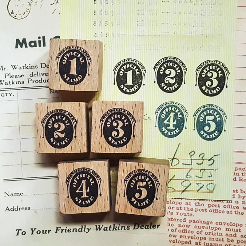 Postage Numbers Numerals Postmarks Scrapbooking Wooden Stamp