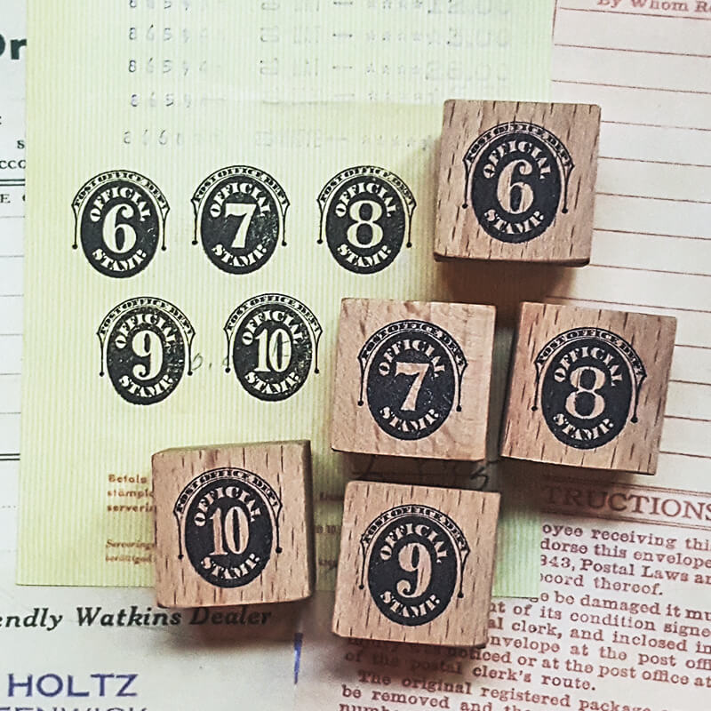 Postage Numbers Numerals Postmarks Scrapbooking Wooden Stamp