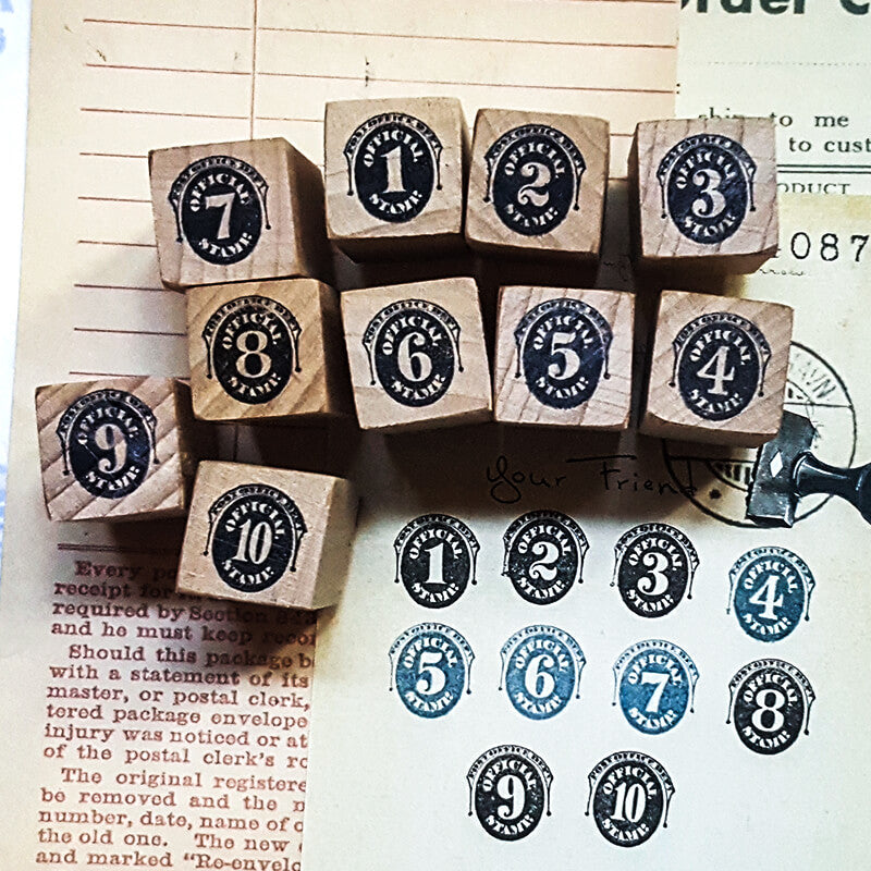 Numbers Numerals Postmarks Postal Ephemera Scrapbooking Wooden Stamp