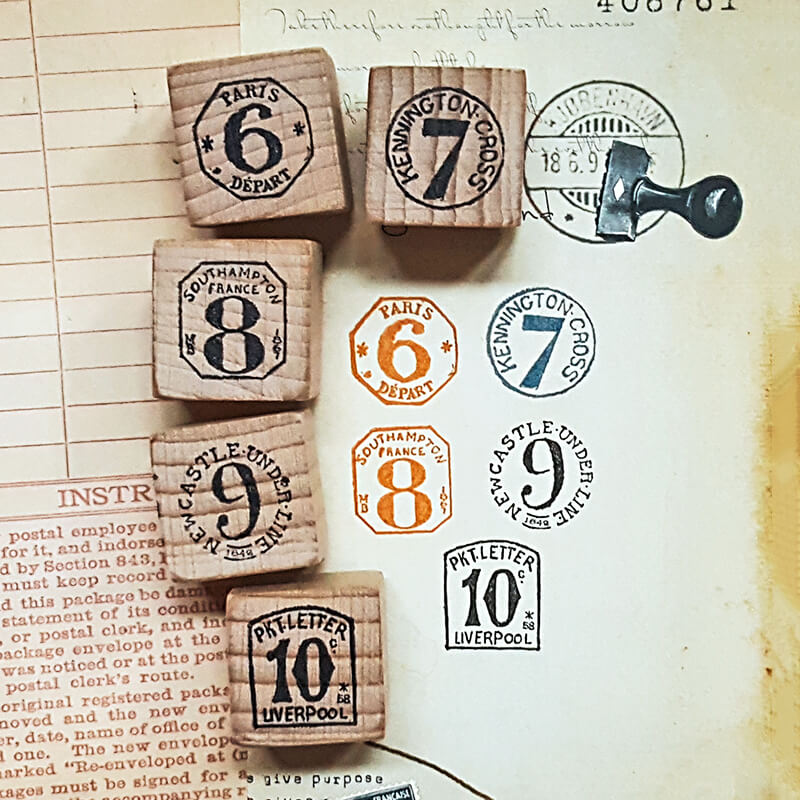 Postage Numbers Numerals Postmarks Scrapbooking Wooden Stamp