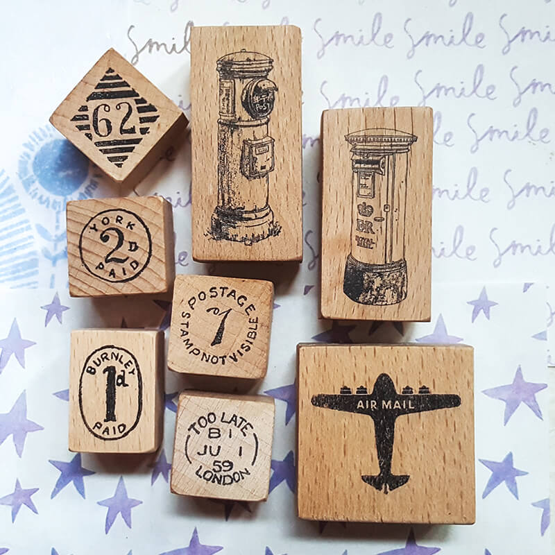 Postmarks Postal Ephemera Scrapbooking Wooden Stamp