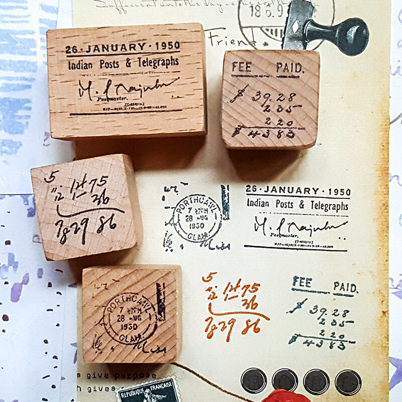 Postmarks Postal Ephemera Scrapbooking Wooden Stamp