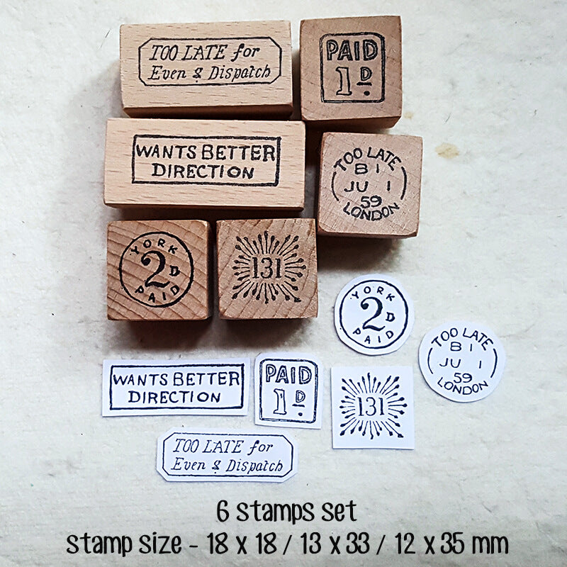 Postmarks Postal Ephemera Scrapbooking Wooden Stamp