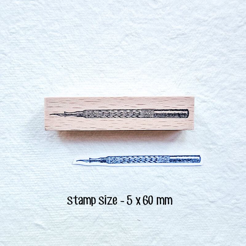 Quill Nib Pens Ink Bottle Scrapbooking Wooden Stamp