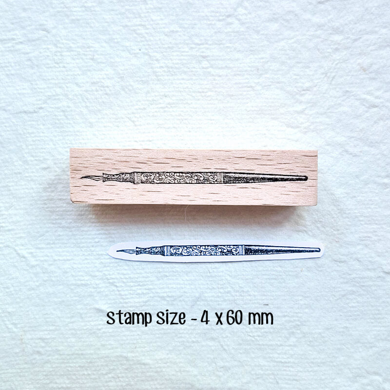 Quill Nib Pens Ink Bottle Scrapbooking Wooden Stamp
