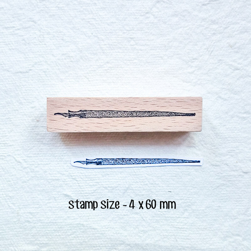 Quill Nib Pens Ink Bottle Scrapbooking Wooden Stamp
