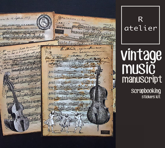 Vintage Music Manuscripts Scrapbooking Washi Stickers
