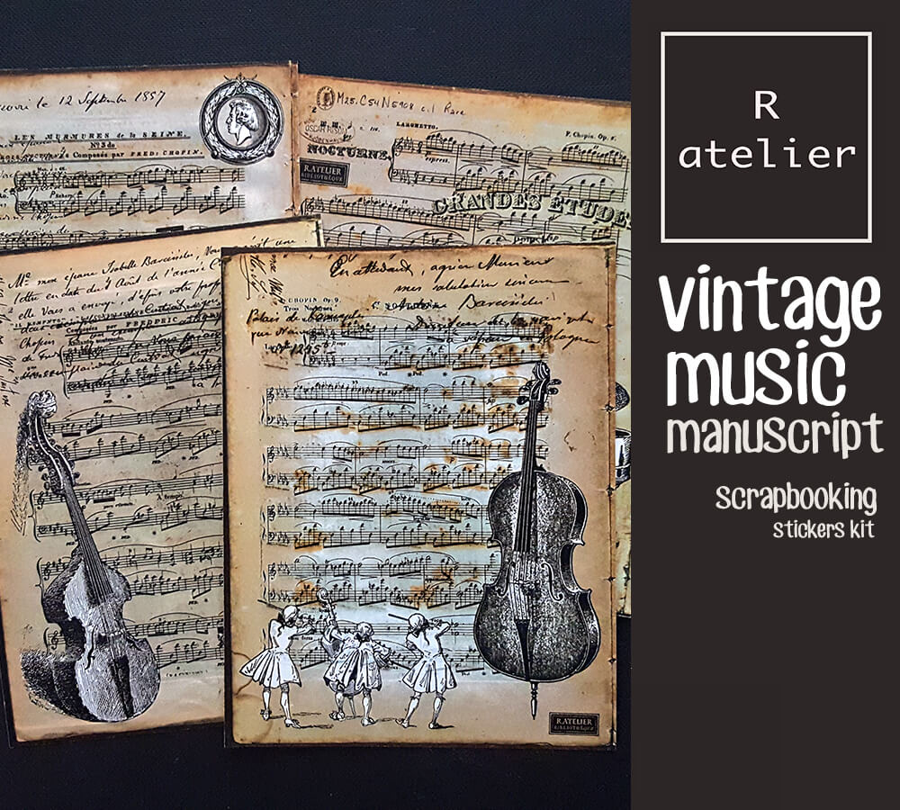 Vintage Music Manuscripts Scrapbooking Washi Stickers