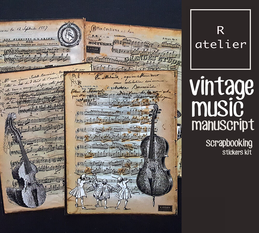 Vintage Music Manuscript Stickers