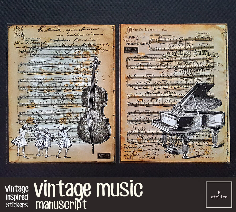 Vintage Music Manuscripts Scrapbooking Washi Stickers