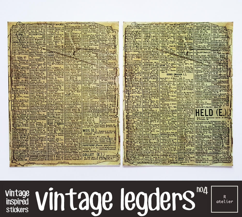 Ledgers, Manuscript and Adverts Scrapbooking Washi Stickers