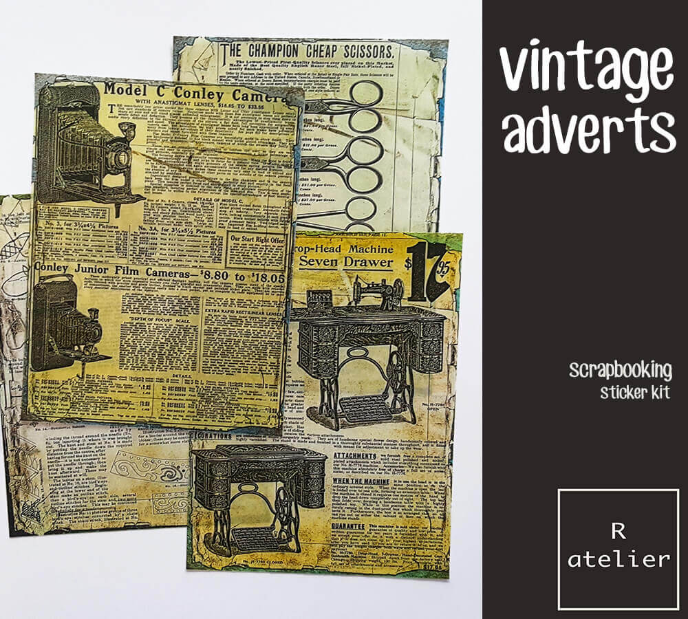 Vintage Adverts Scrapbooking Washi Stickers