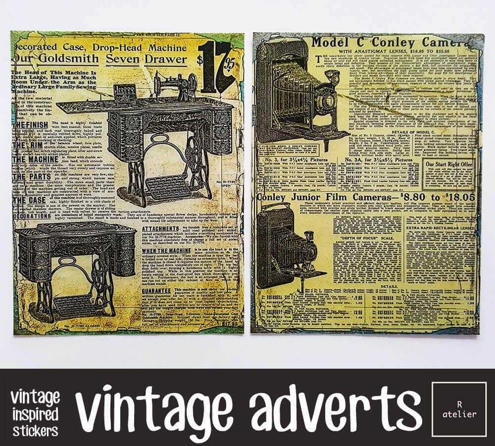 Vintage Adverts Scrapbooking Washi Stickers