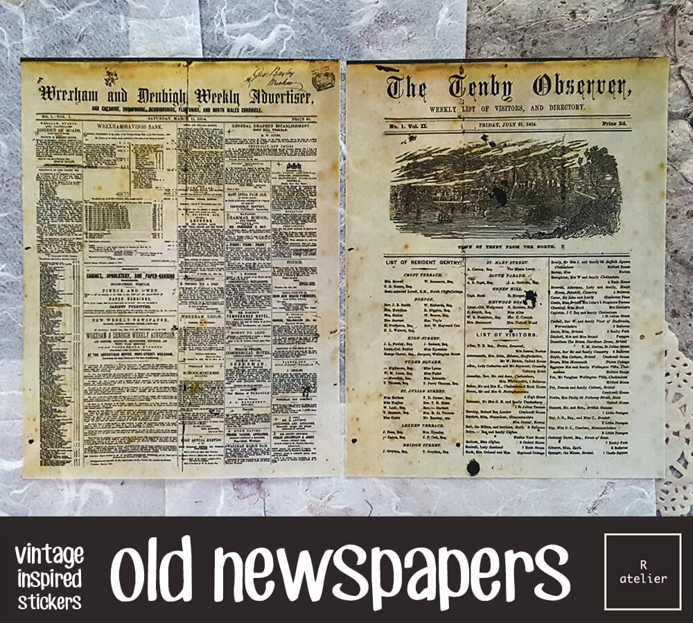 Old Newspapers Scrapbooking Washi Stickers