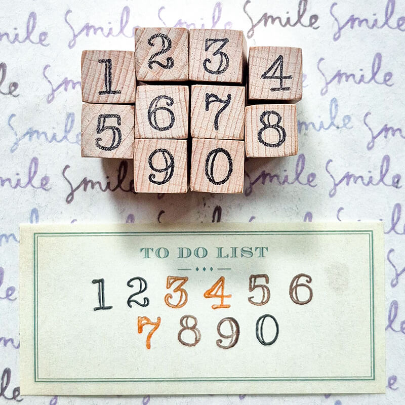 Retro Numbers Numerals Typewriter Keys Scrapbooking Wooden Stamp