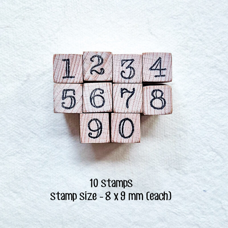 Retro Numbers Numerals Typewriter Keys Scrapbooking Wooden Stamp