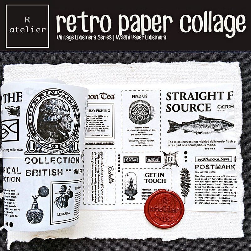 Retro Washi Scrapbooking Paper Collage