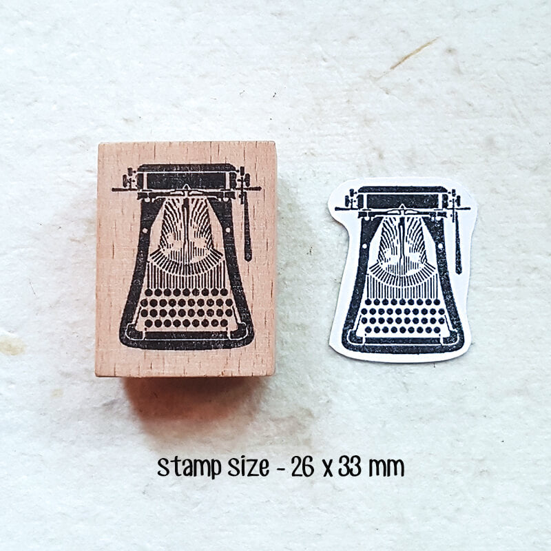 Retro Typewriters Scrapbooking Wooden Stamp