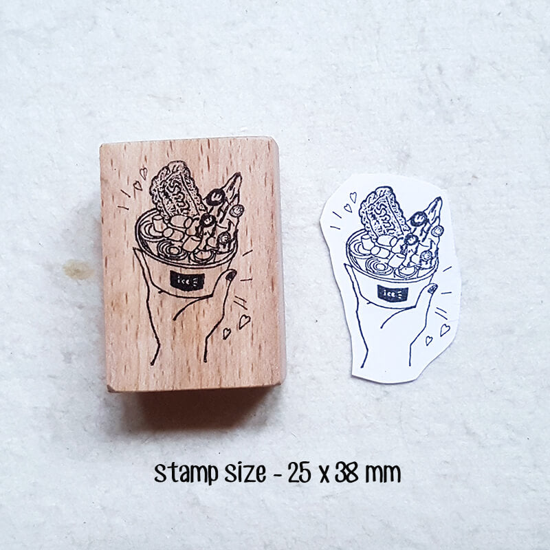 I Love Ice Cream Scrapbooking Wooden Stamp