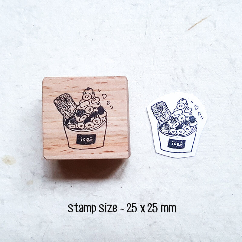 I Love Ice Cream Scrapbooking Wooden Stamp