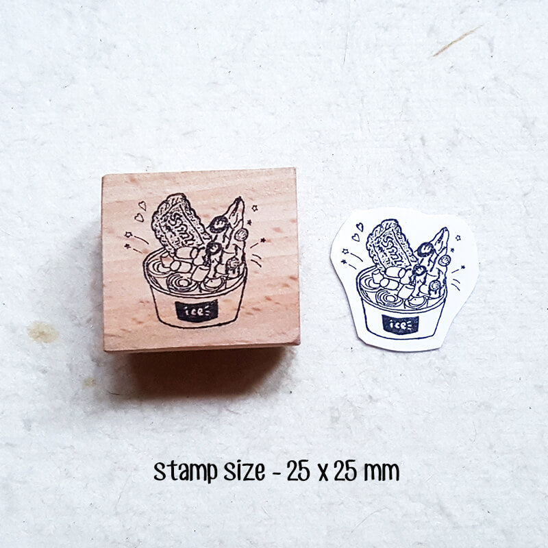 I Love Ice Cream Scrapbooking Wooden Stamp