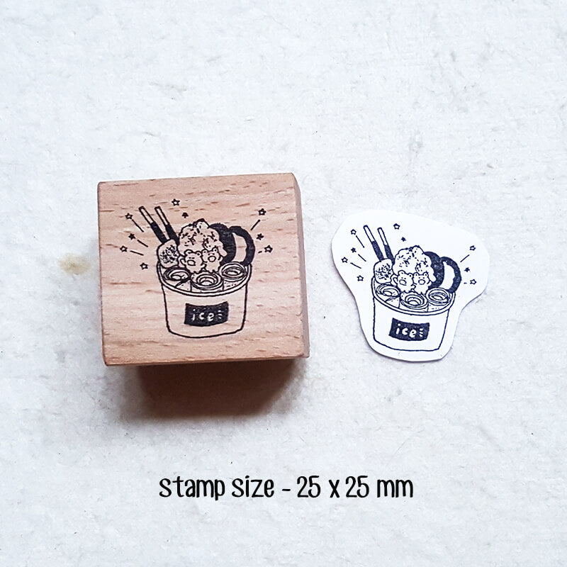 I Love Ice Cream Scrapbooking Wooden Stamp