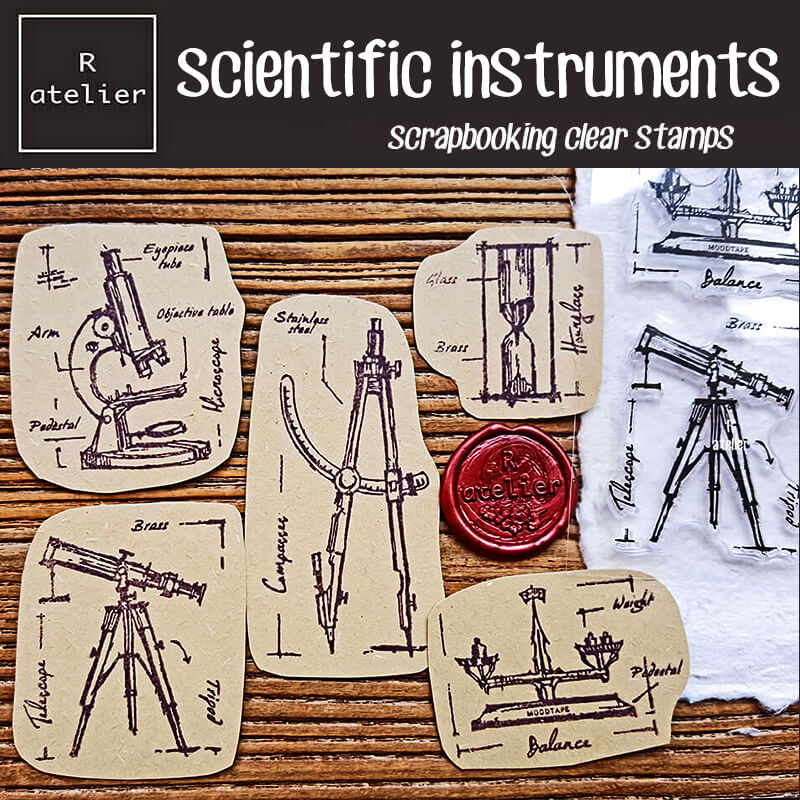 scientific instruments Scrapbooking Clear Stamps