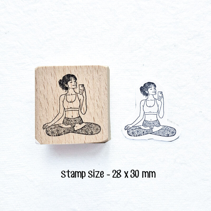 Namaste Yoga Journal Workout Scrapbooking Wooden Stamp