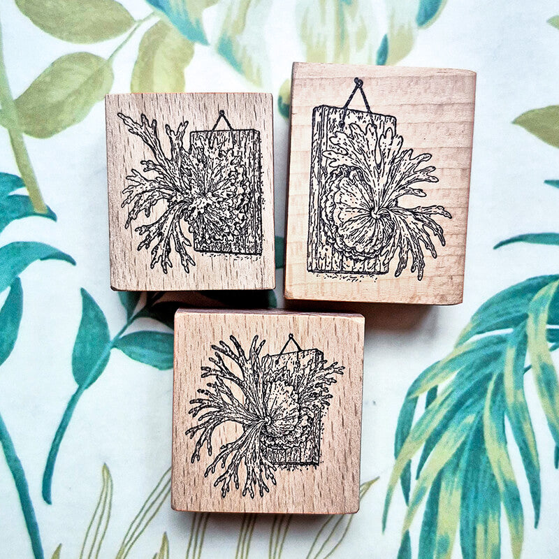 Plant Lovers Botanical Scrapbooking Wooden Stamp