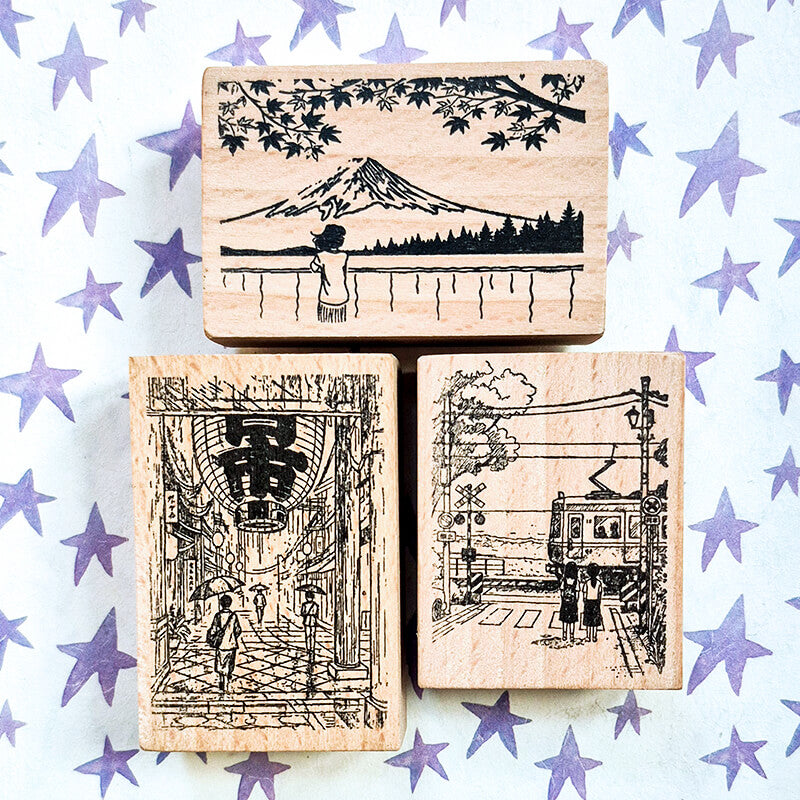 Daily Life Travelogue Scrapbooking Wooden Stamp