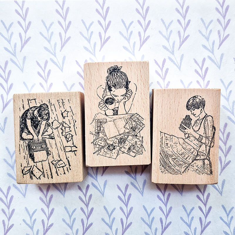 Favorite Pastimes Self-Care Me Time Scrapbooking Wooden Stamp