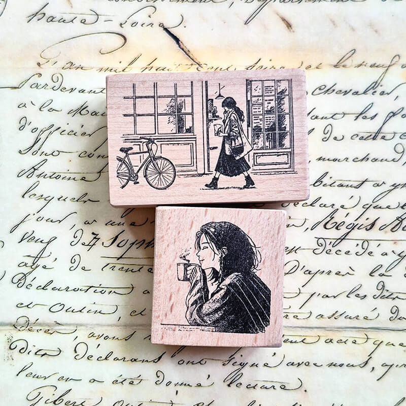 Coffee Lovers Scrapbooking Wooden Stamp