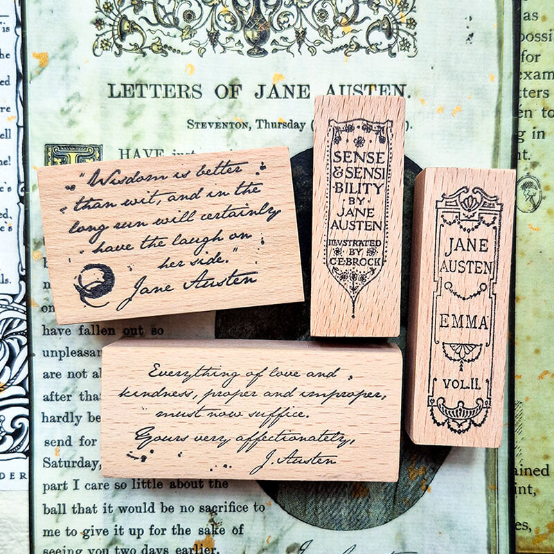 Jane Austen Letters Quotes Scrapbooking Wooden Stamp