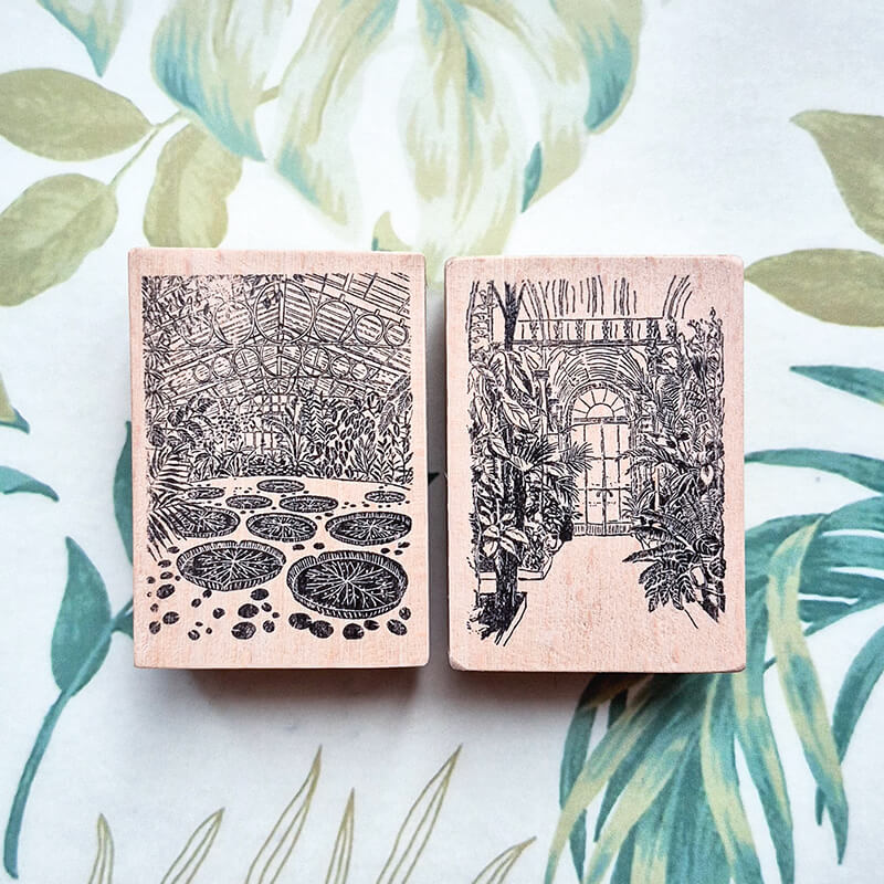 Botanical Garden Tropical Greenhouse Scrapbooking Wooden Stamp