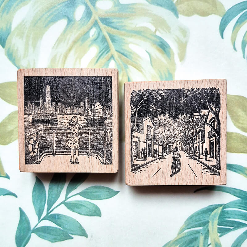 Adventure China Travelogue Scrapbooking Wooden Stamp