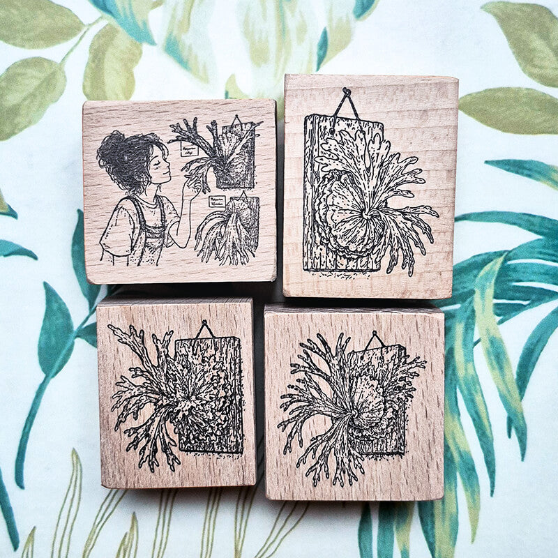 Plant Lovers Botanical Scrapbooking Wooden Stamp