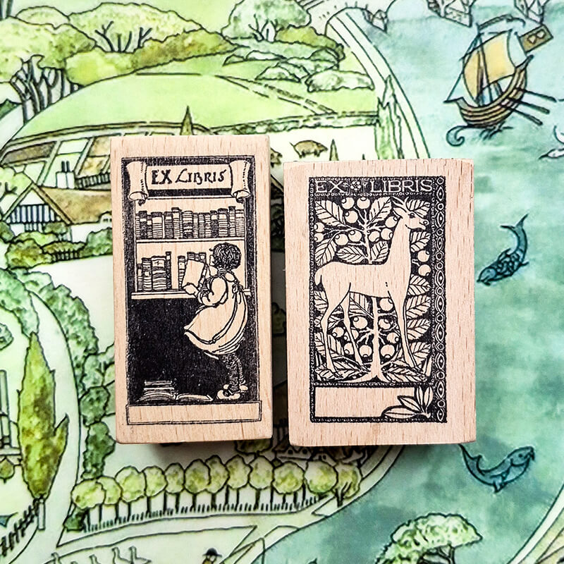Bookplate Ex Libris Library Book Lovers Scrapbooking Wooden Stamp