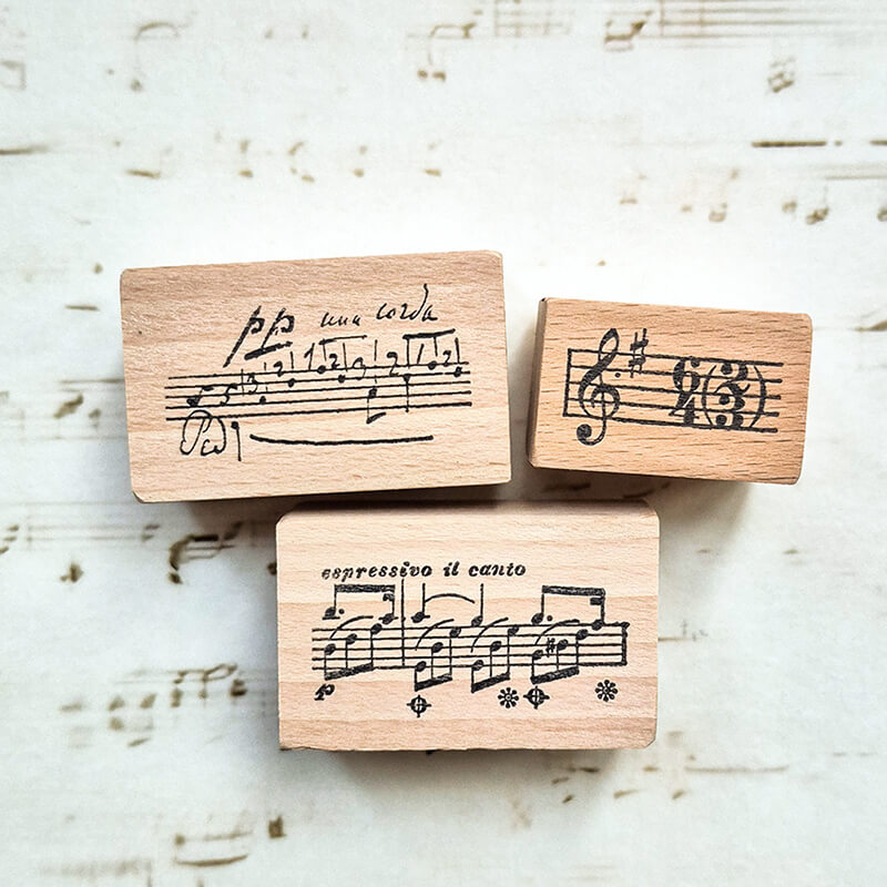 Musical Notation Erik Satie Franz Liszt Scrapbooking Wooden Stamp