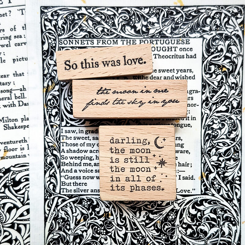 Literary Romantic Love Quotes Scrapbooking Wooden Stamp