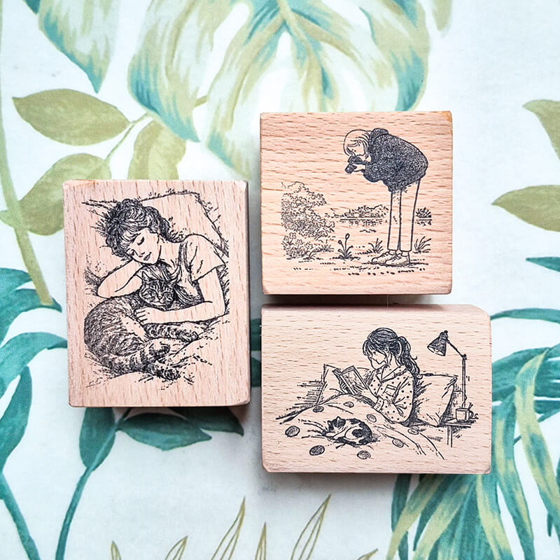 Daily Life Me Time Scrapbooking Wooden Stamp