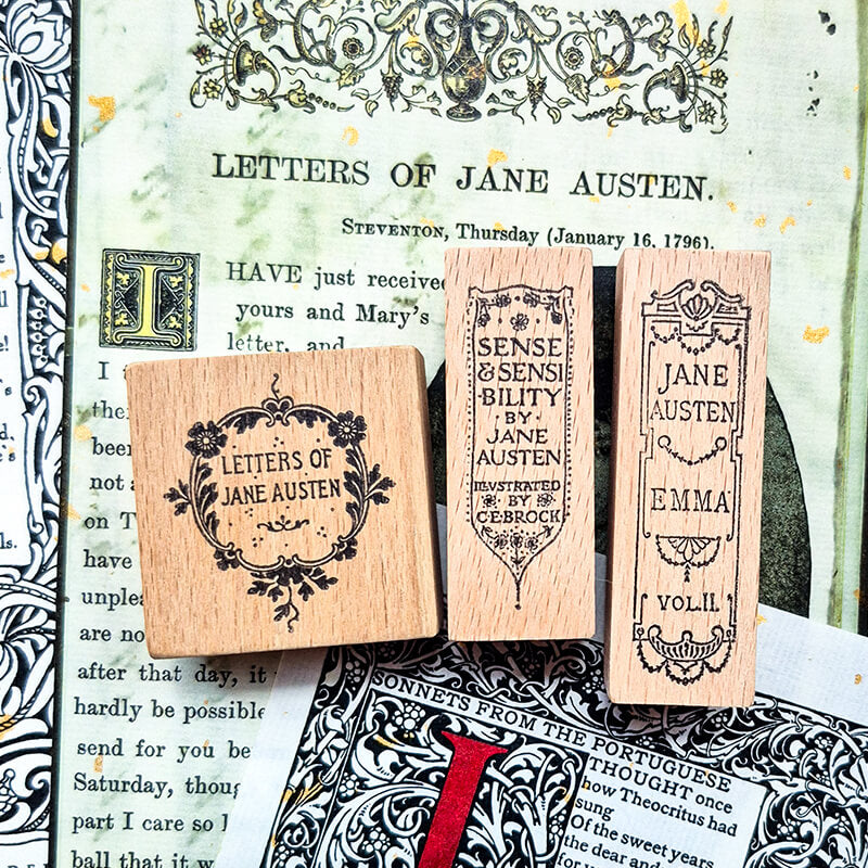 Jane Austen Letters Quotes Scrapbooking Wooden Stamp
