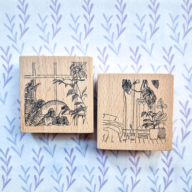 Daily Life Cats Books Coffee Scrapbooking Wooden Stamp