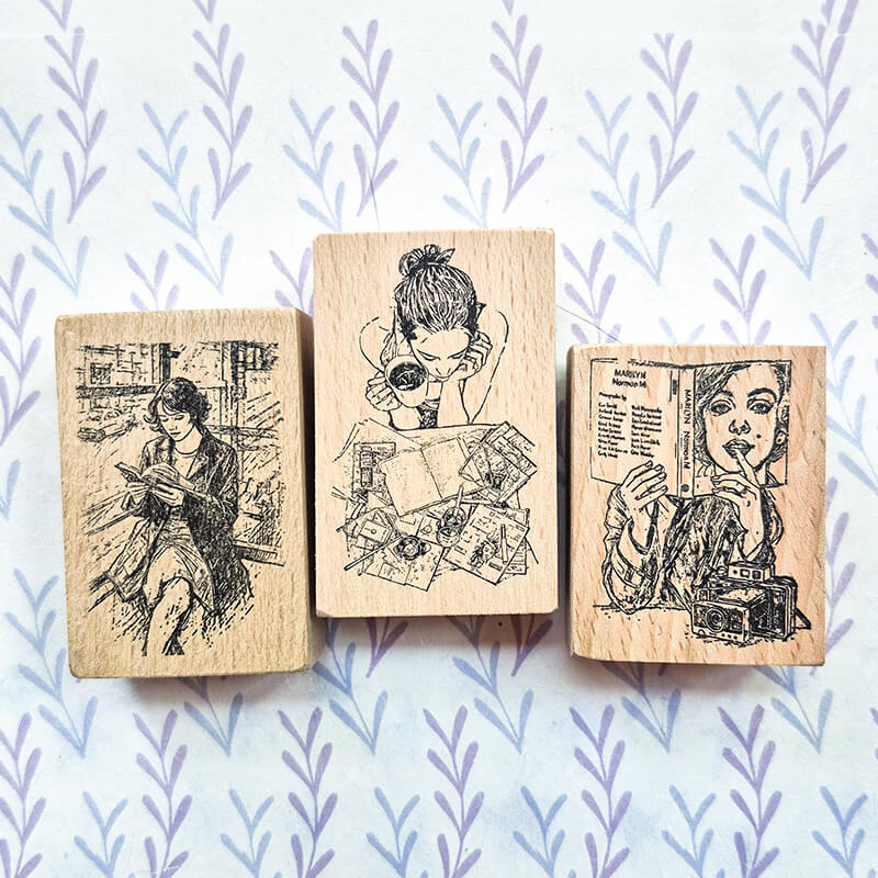 Favorite Pastimes Self-Care Me Time Scrapbooking Wooden Stamp