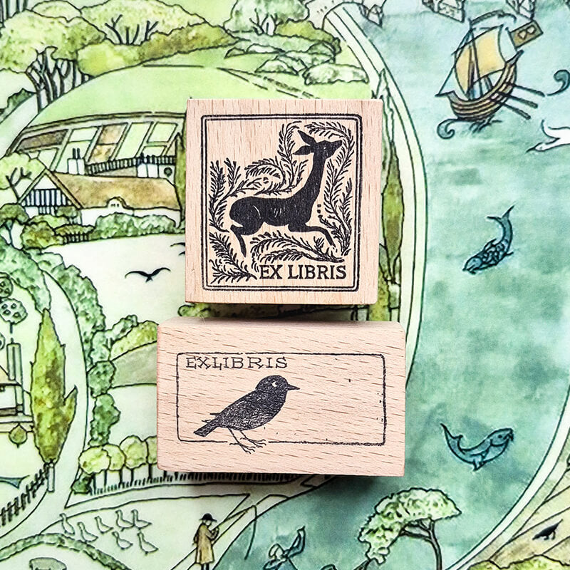 Bookplate Ex Libris Library Book Lovers Scrapbooking Wooden Stamp