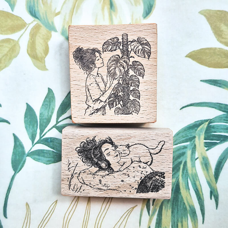 Daily Life Chill Time Reading Library Scrapbooking Wooden Stamp
